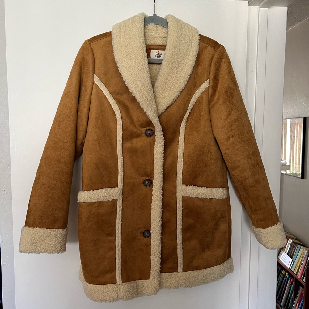 Marine Layer Penny Lane Faux Shearling-Lined Coat - Picture 2 of 6